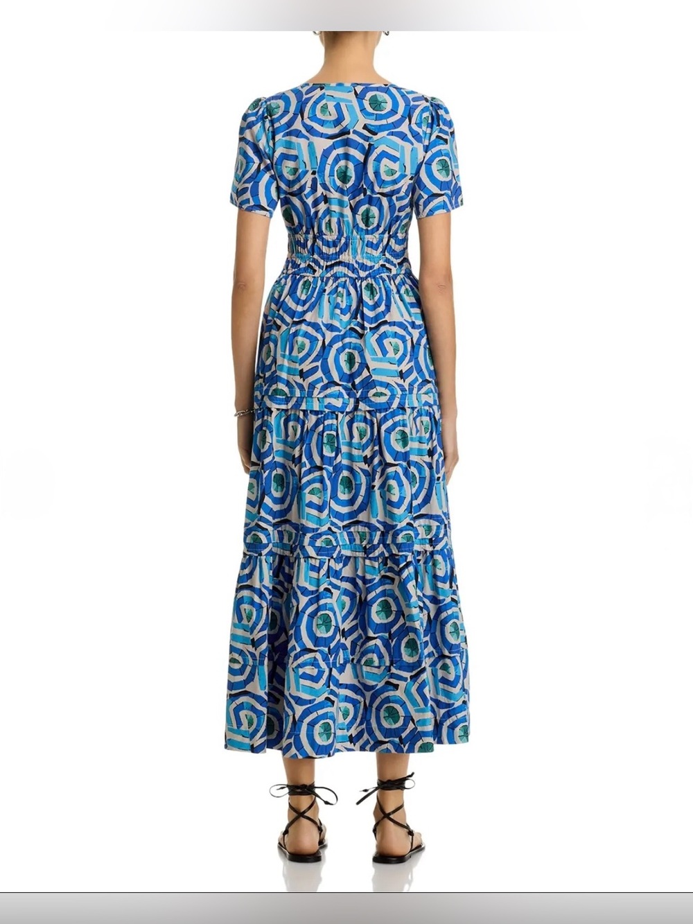 Area Stars NWOT Women’s “Hampton” Short Sleeve Tiered Midi Dress W/Pockets. XS. - Picture 12 of 16